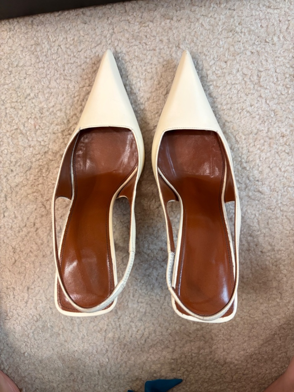 Saint Laurent YSL Paloma Cream High Heel Sandals, Slingback - Picture 11 of 13
